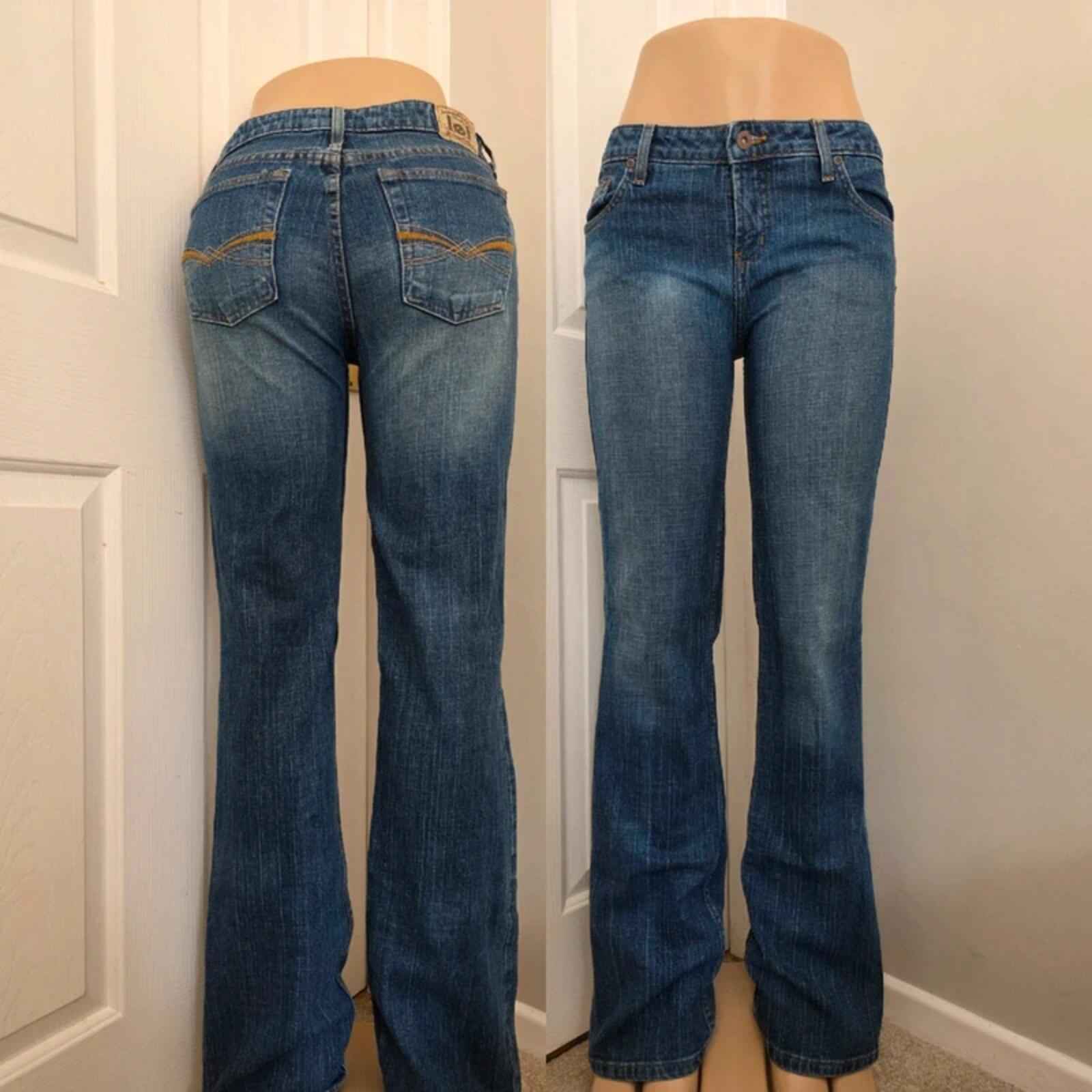 L.E.I. Mid Rise Bootcut Vintage Y2K Jeans UK Size 10 Tall