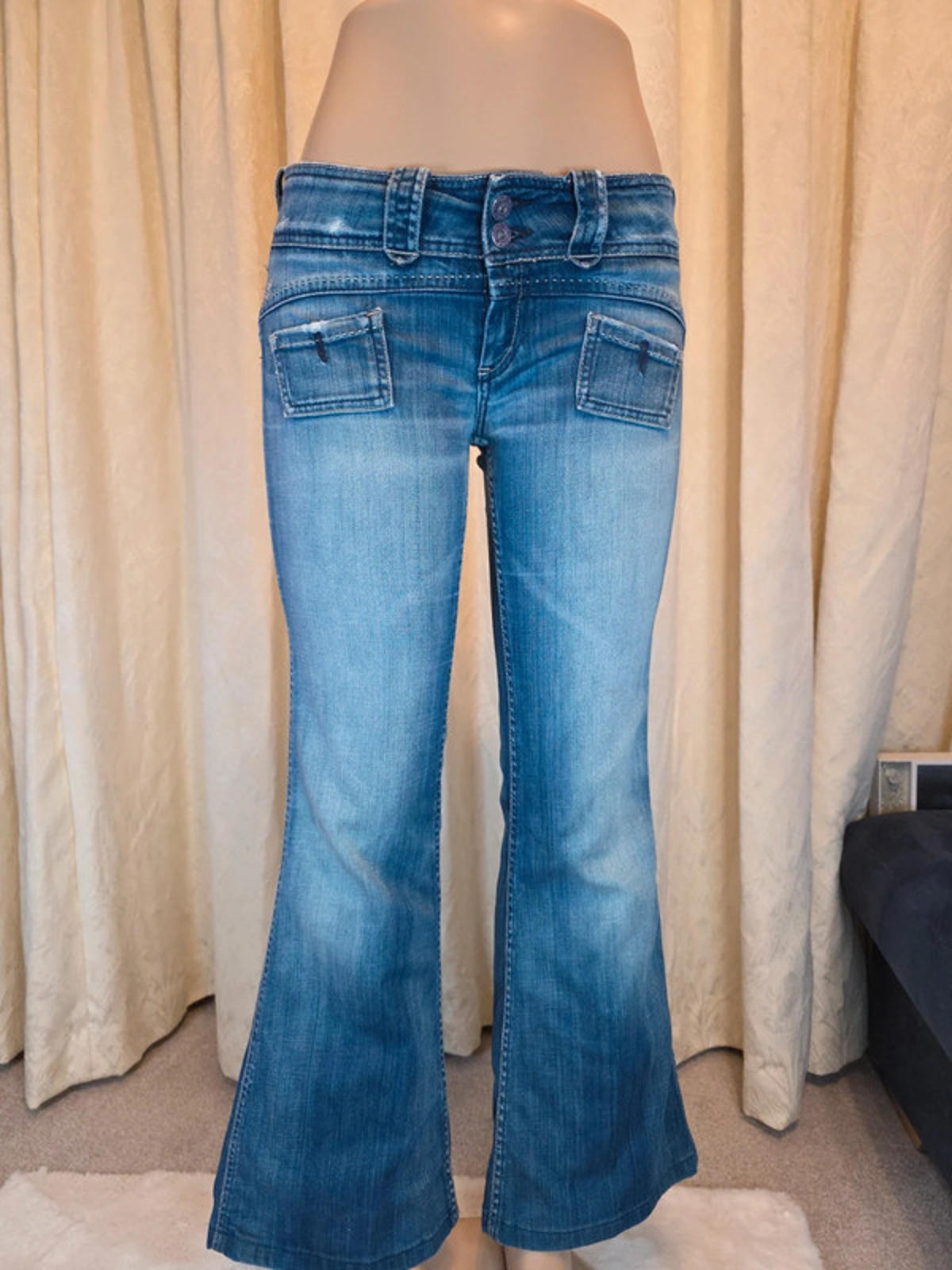 Vintage Y2K Pepe Jeans Low Rise Flared Jeans UK Size 12