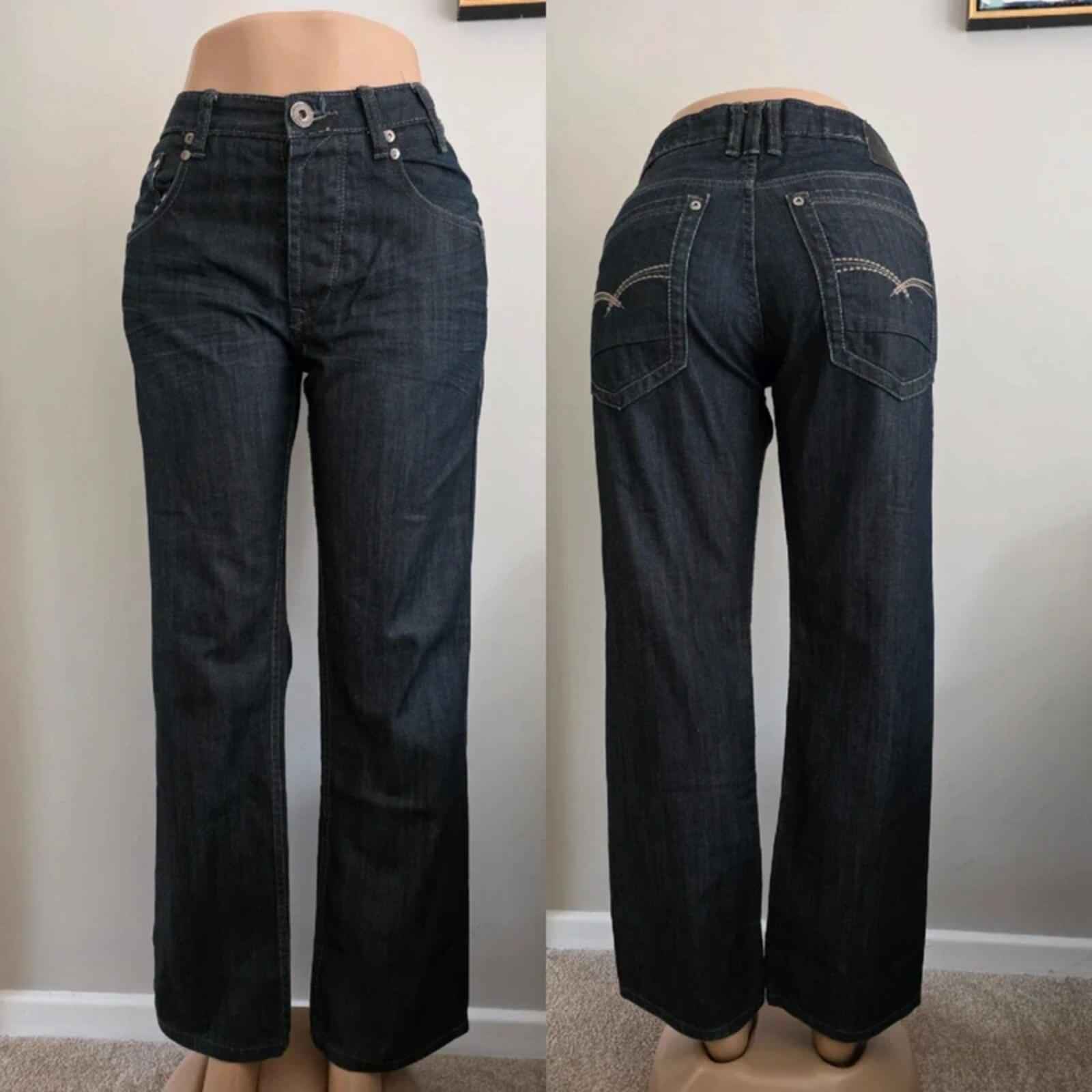 Vintage Y2K Urban Behaviour Mid Rise Straight Baggy Jeans UK Size 16