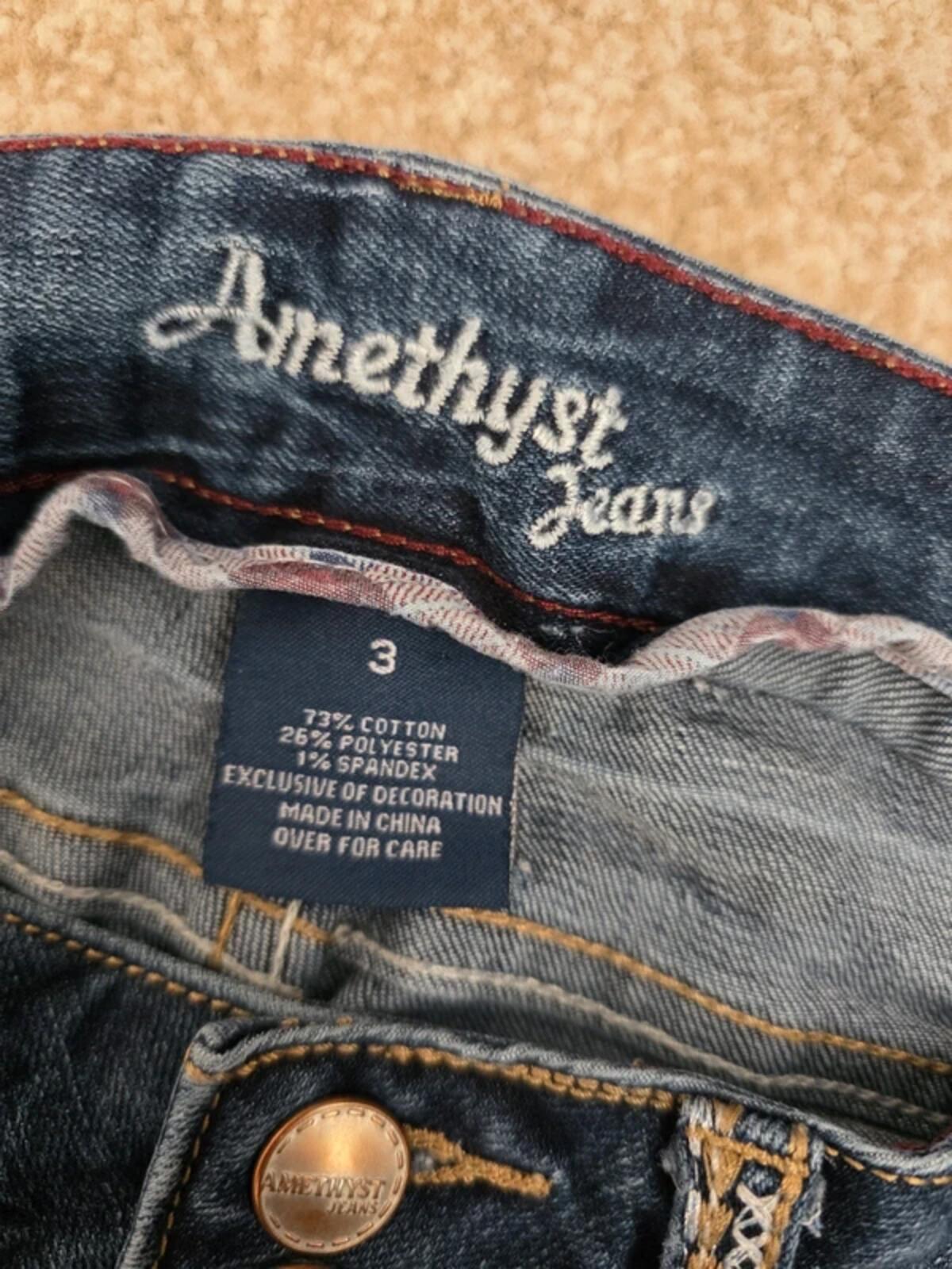 Vintage Y2K Amethyst Super Low Rise Flared Jeans UK Size 6