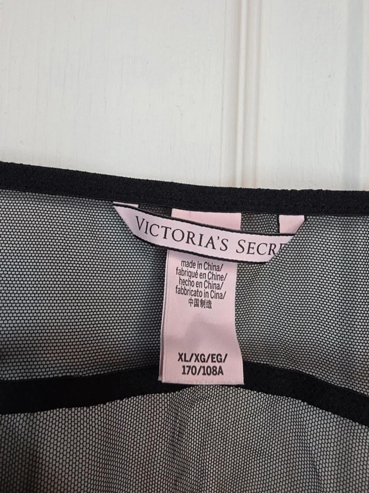 Victoria’s Secret Black Sheer Lace Babydoll Nightdress XL