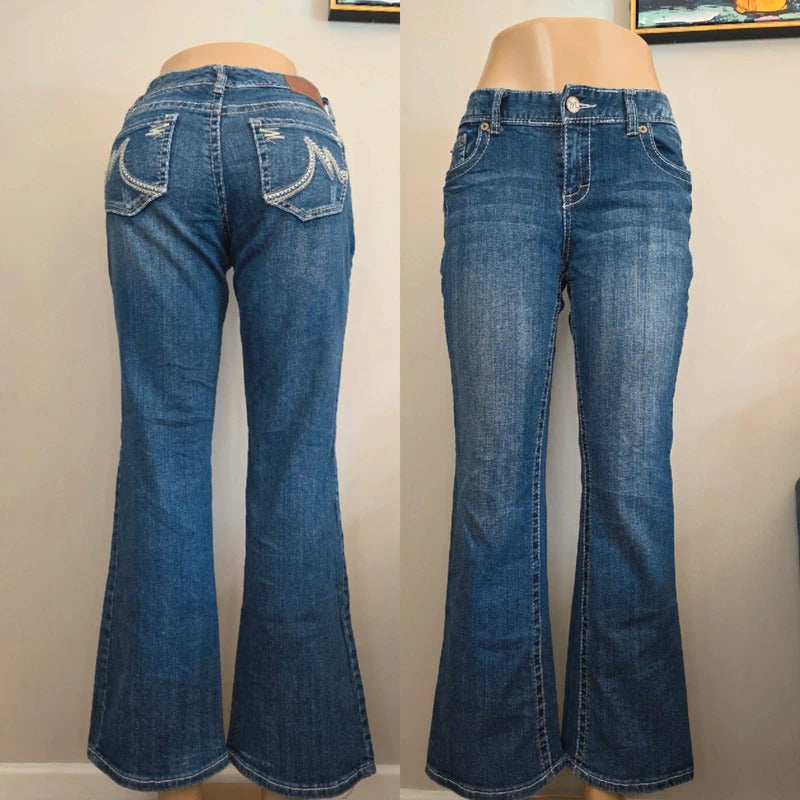 Maurices Mid Rise Bootcut Vintage Y2K Jeans UK Size 8/10 Petite