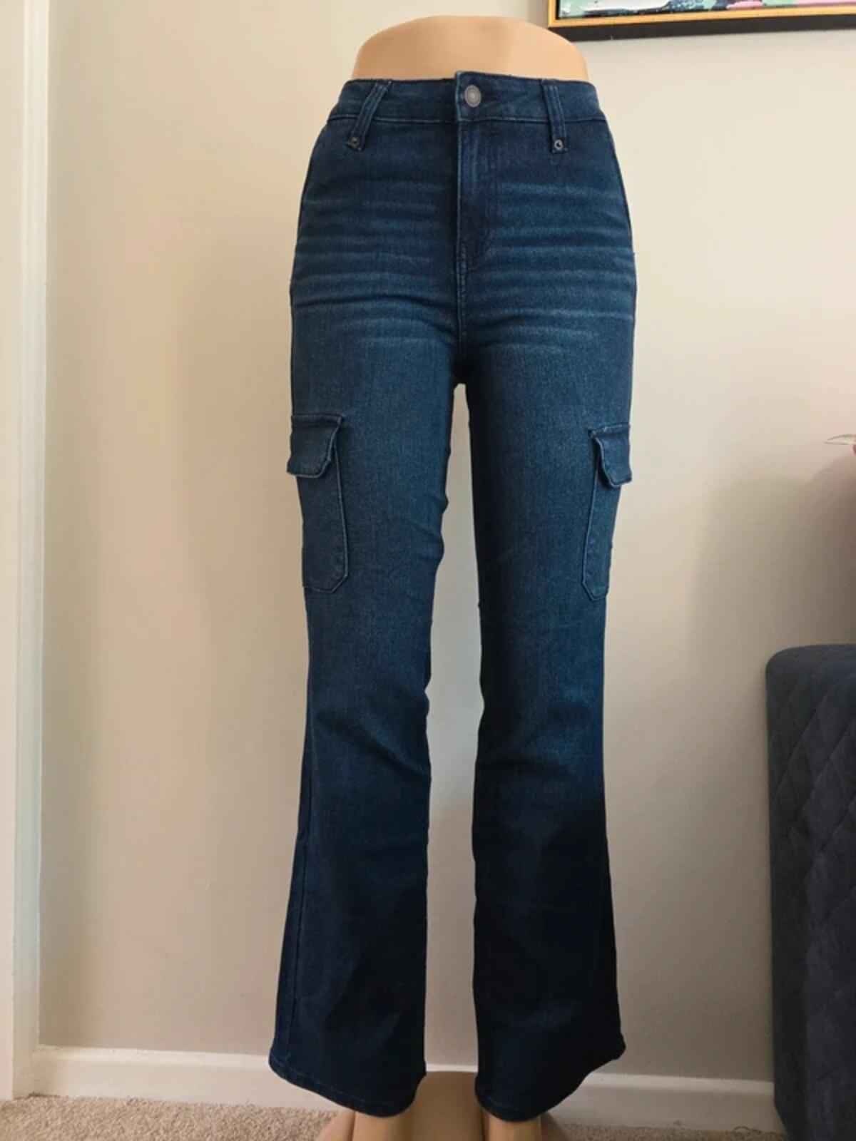 Time and Tru Vintage Y2K Mid Rise Bootcut Cargo Jeans UK Size 8