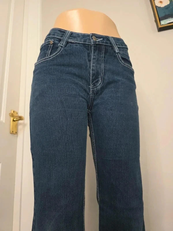 Gut Feeling Mid Rise Straight Leg Vintage Y2K Jeans UK Size 8