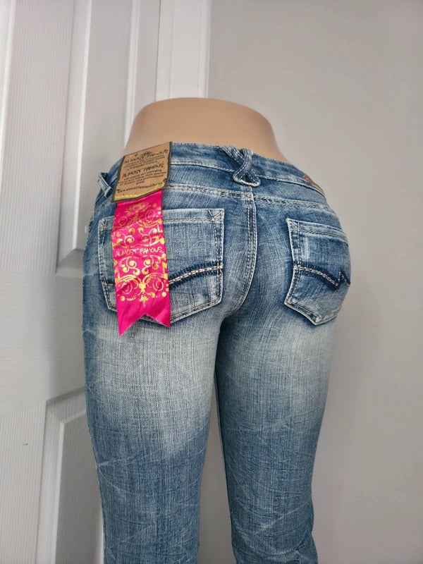 Almost Famous Ultra Low Rise Bootcut Vintage Y2K Jeans UK Size 4/6
