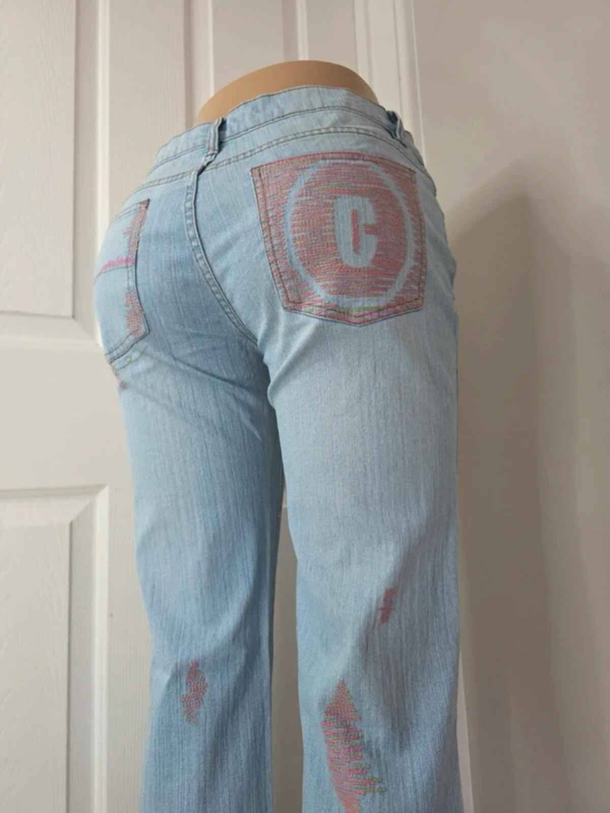 Clash Low Rise Flared Vintage Y2K Jeans UK Size 10