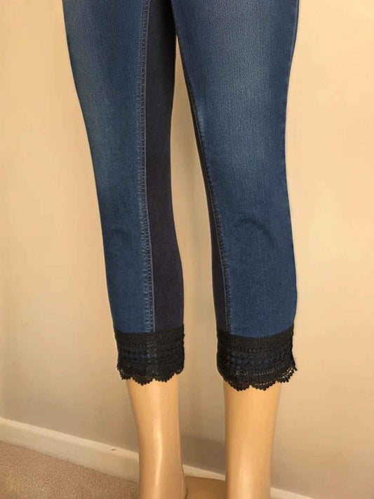 Pixie Hearts Mid Rise Capri Jeans UK Size 6