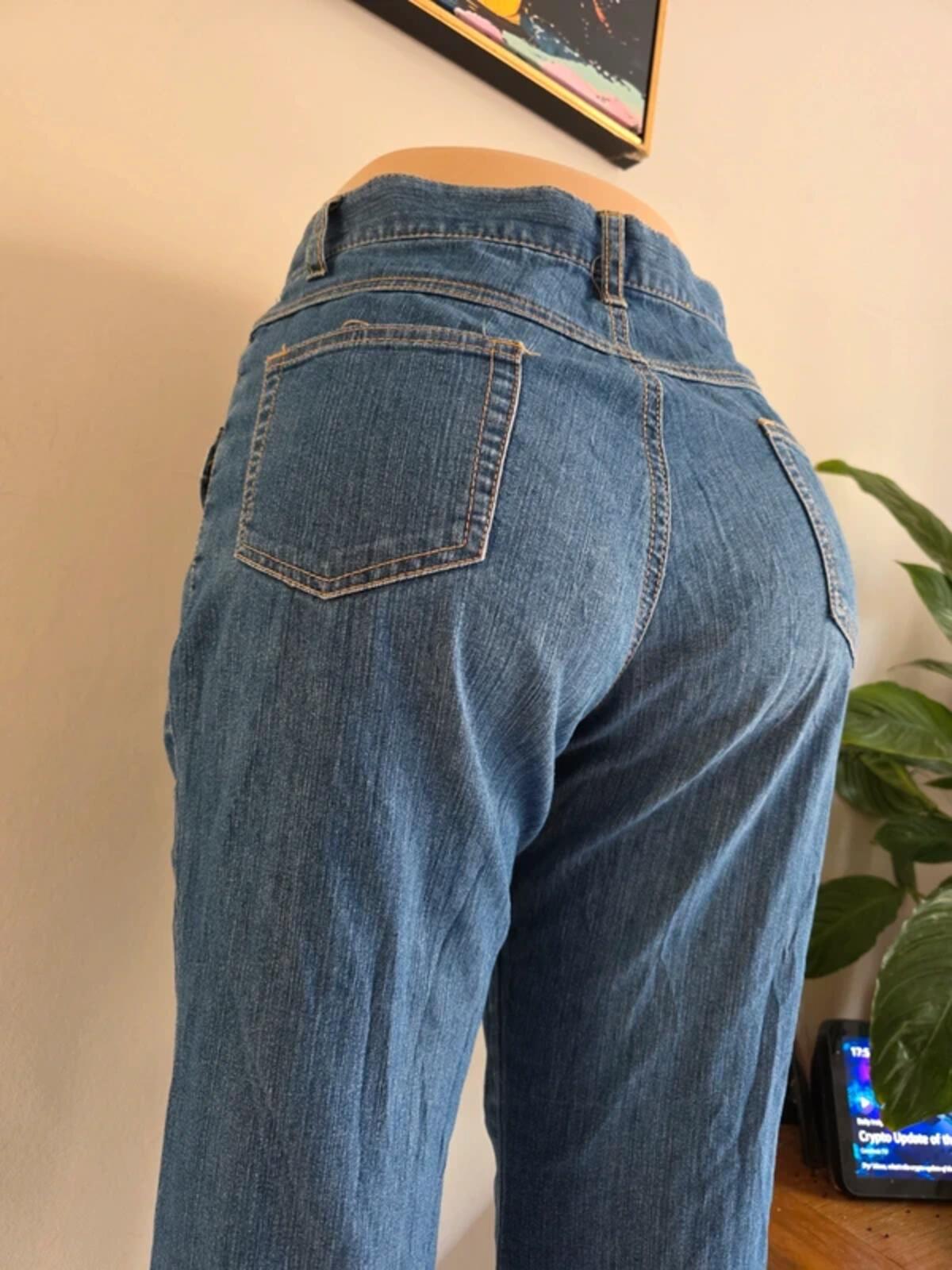 Vintage Y2K Mid Rise Flared Jeans UK Size 8 Petite