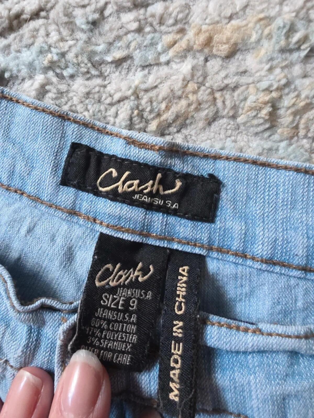 Clash Low Rise Flared Vintage Y2K Jeans UK Size 10