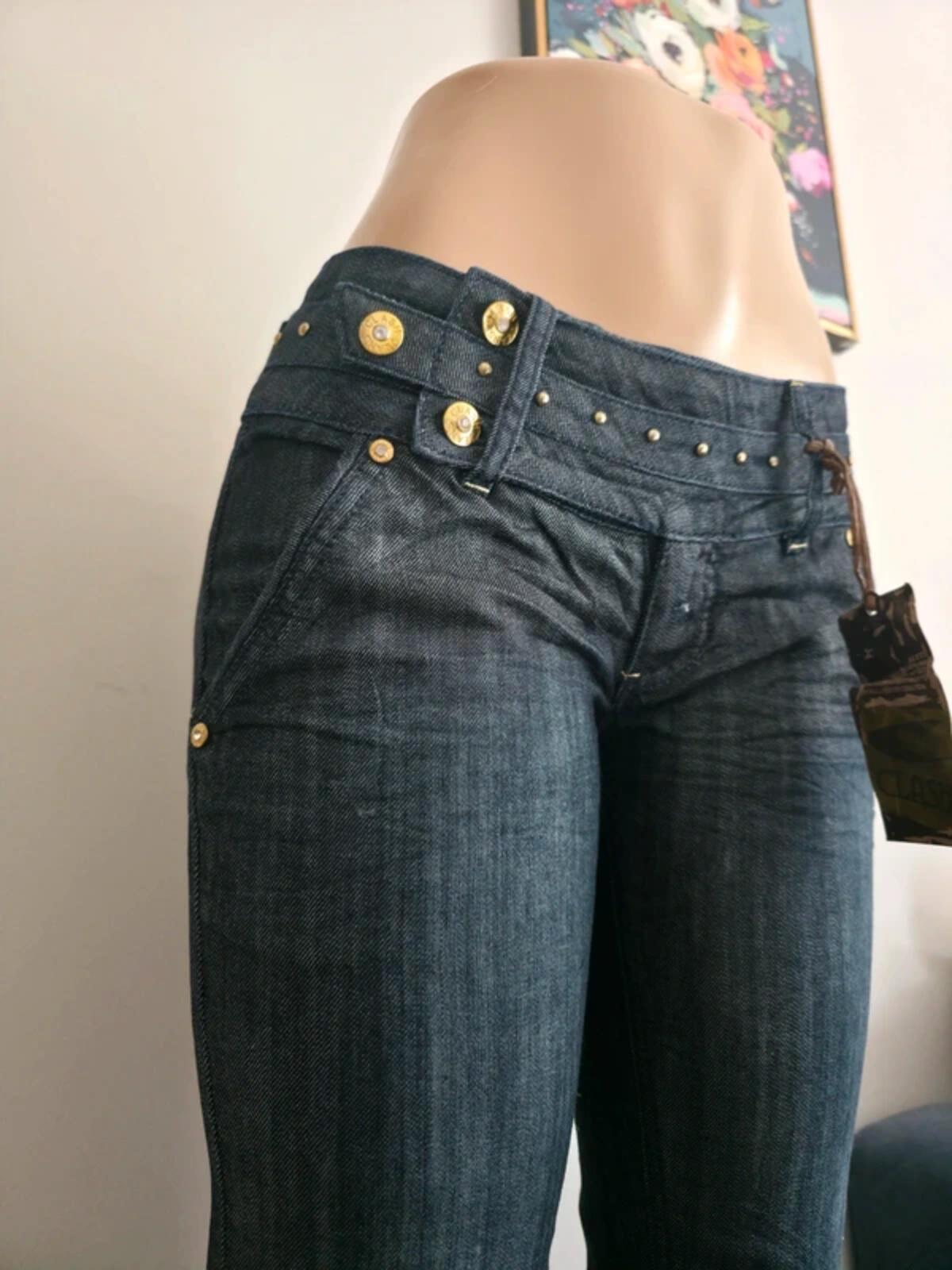 Clash Low Rise Skinny Vintage Y2K Jeans UK Size 6