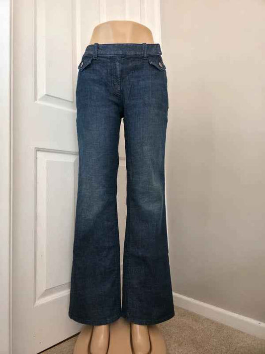 Ann Taylor Mid Rise Wide Leg Vintage Y2K Jeans UK Size 12/14