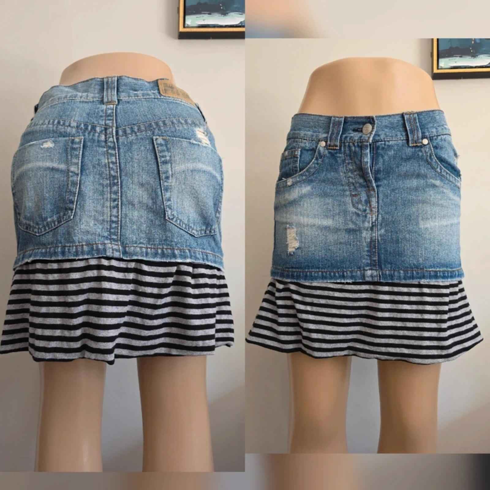 Terranova Vintage Y2K Low Rise Denim Mini Skirt UK Size 8/10