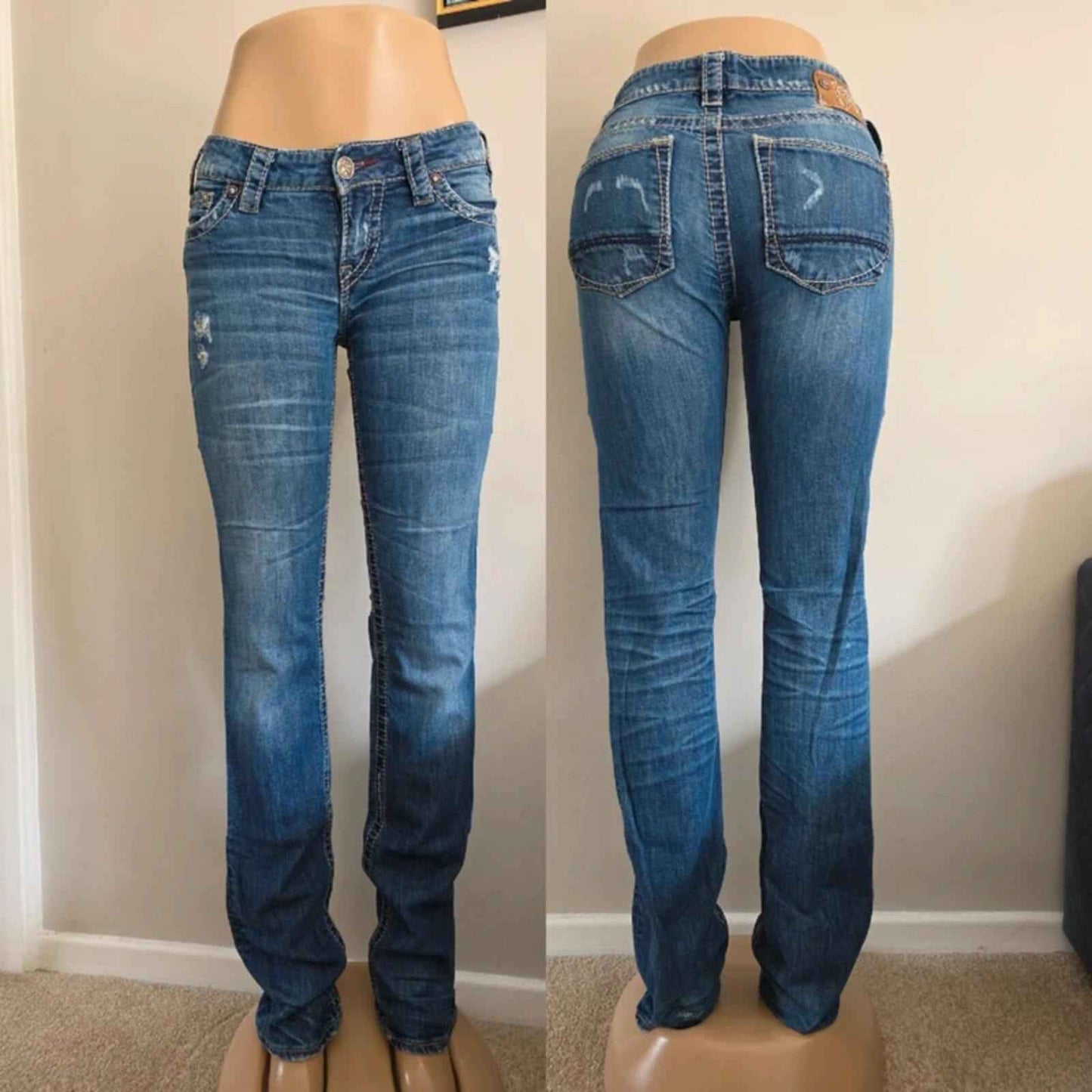 1921 Vintage Y2K Low Rise Straight Jeans UK Size 6/8 Tall
