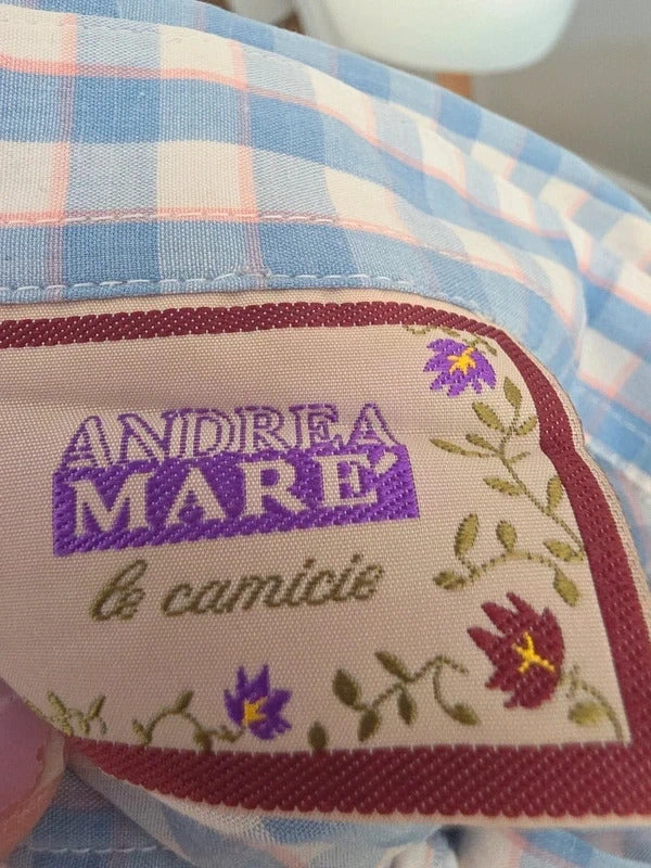Andrea Mare & Camicie Ruffle Gingham Coquette Vintage Y2K Blouse UK Size 8