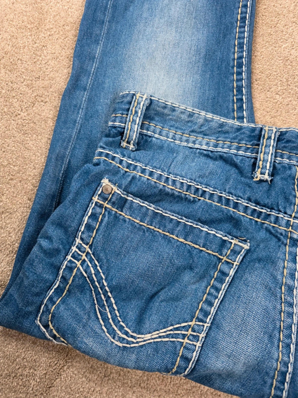 Vintage Y2K Denim 1982 Mid Rise Straight Jeans UK Size 14 Petite