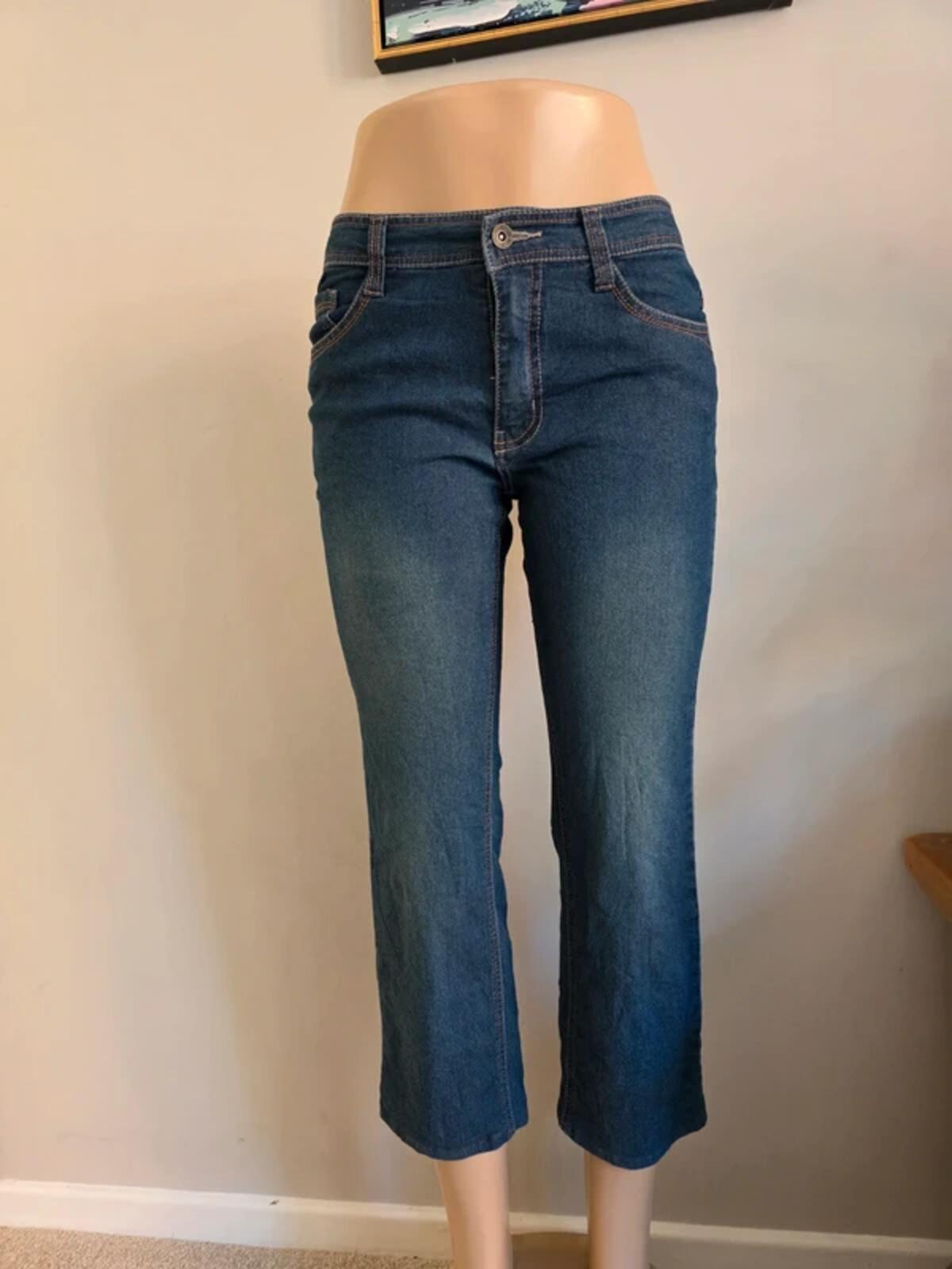 Japanese Capri Jeans Mid Rise UK Size 10 Tall