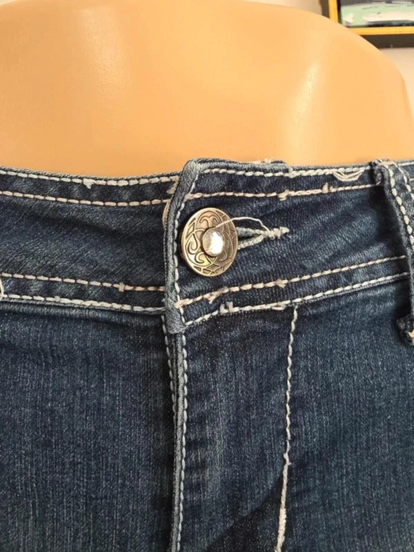 Natural Reflections Mid Rise Blingy Bootcut Vintage Y2K Jeans UK Size 12