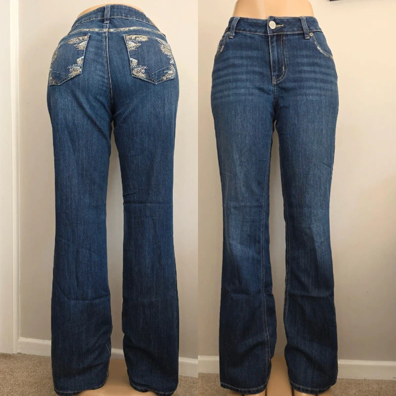 Maurices Mid Rise Bootcut Vintage Y2K Jeans UK Size 14 Tall