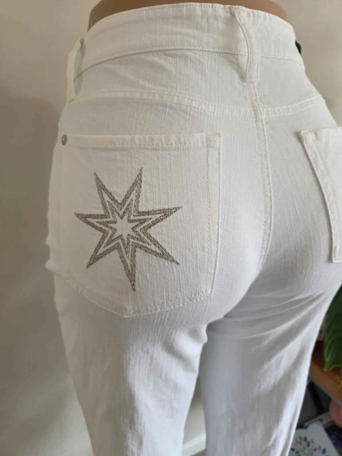 Vintage Y2K Cambio Mid Rise Straight Jeans White UK Size 12 Tall