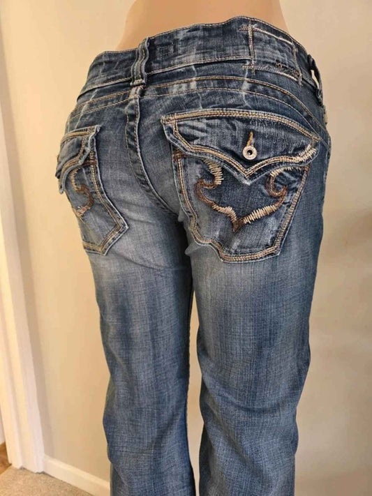 Vintage Y2K Big Star Low Rise Flare Jeans UK Size 10/12 Very Tall