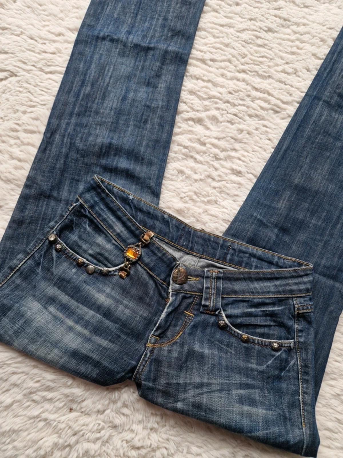 Y2K "Dolce & Gabbana" Party Night Low Rise Bootcut Tall Indie Grunge Festival Denim UK 10 Tall