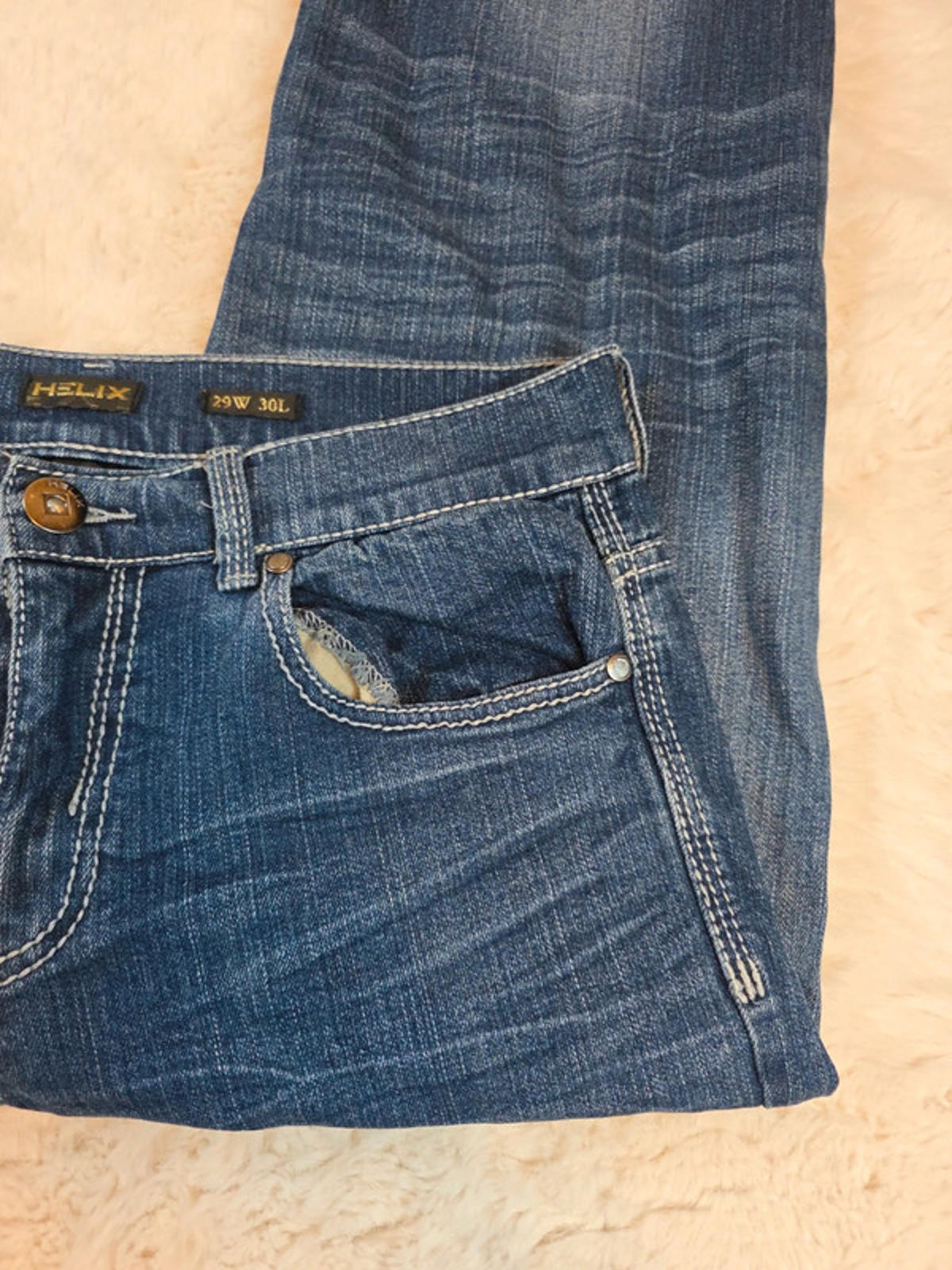 Vintage Y2K Helix Mid Rise Loose Straight Jeans UK Size 12