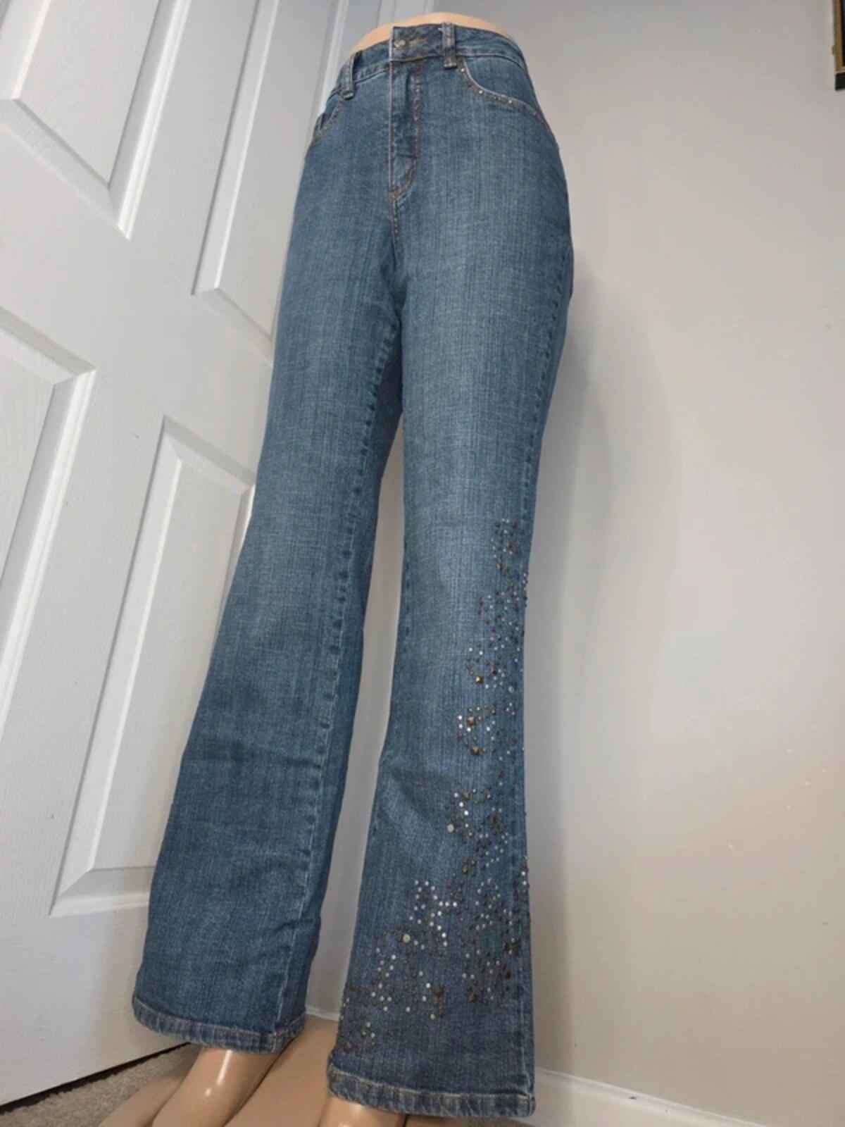 Coldwater Creek High Rise Bootcut Jeans UK Size 10 Tall