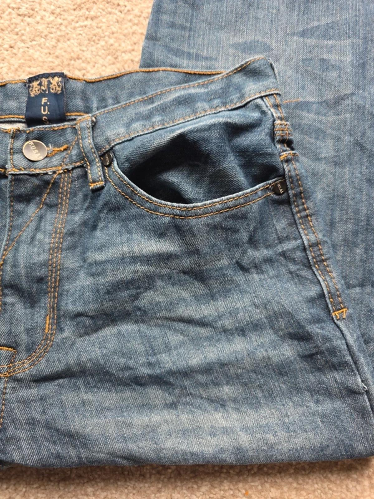 Vintage Y2K Fusai Mid Rise Slim Straight Jeans UK Size 10 Petite