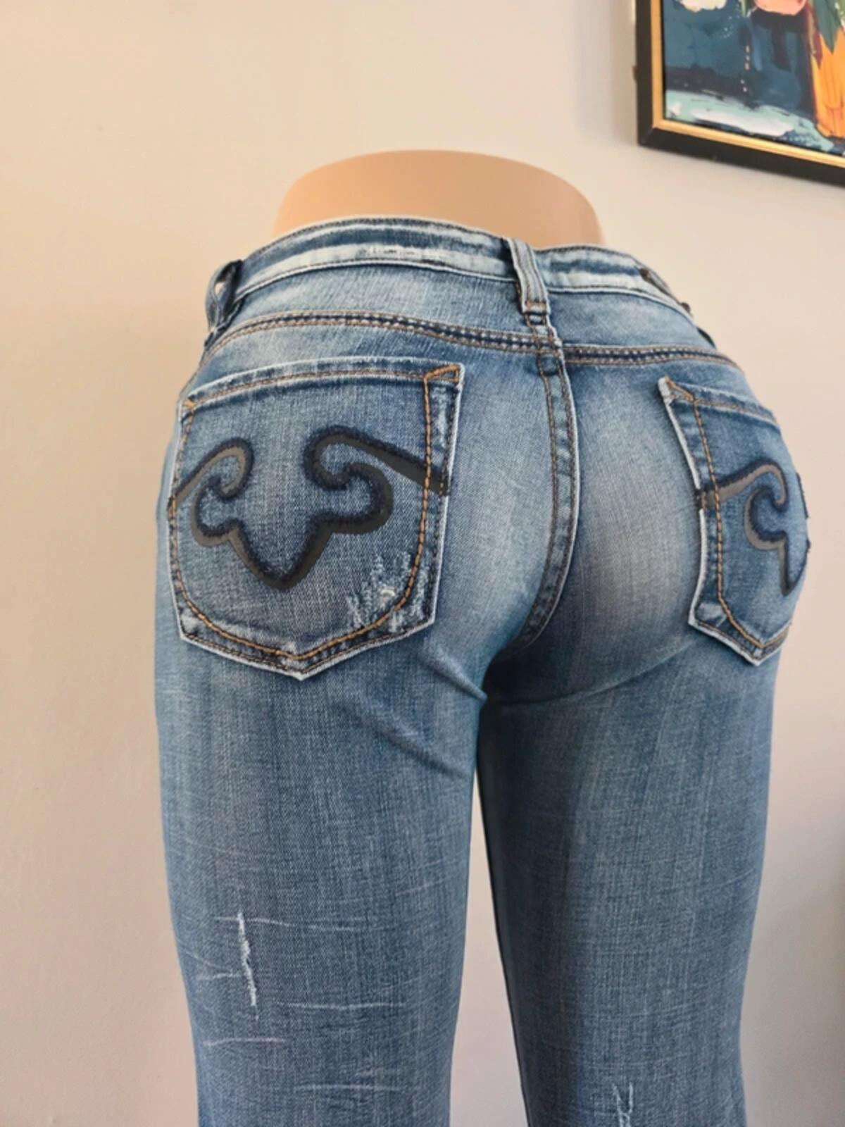 Rerock Ultra Low Rise Bootcut Vintage Y2K Jeans UK Size 8