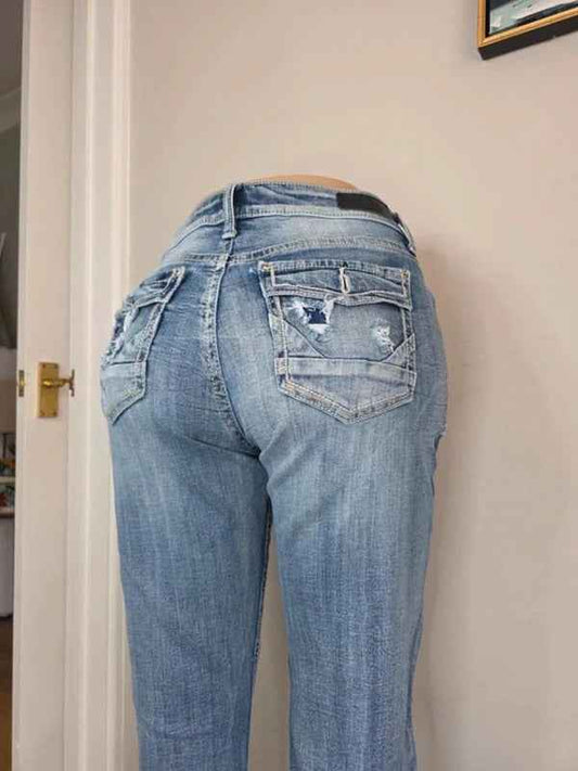 Daytrip Mid Rise Straight Vintage Y2K Jeans UK Size 12