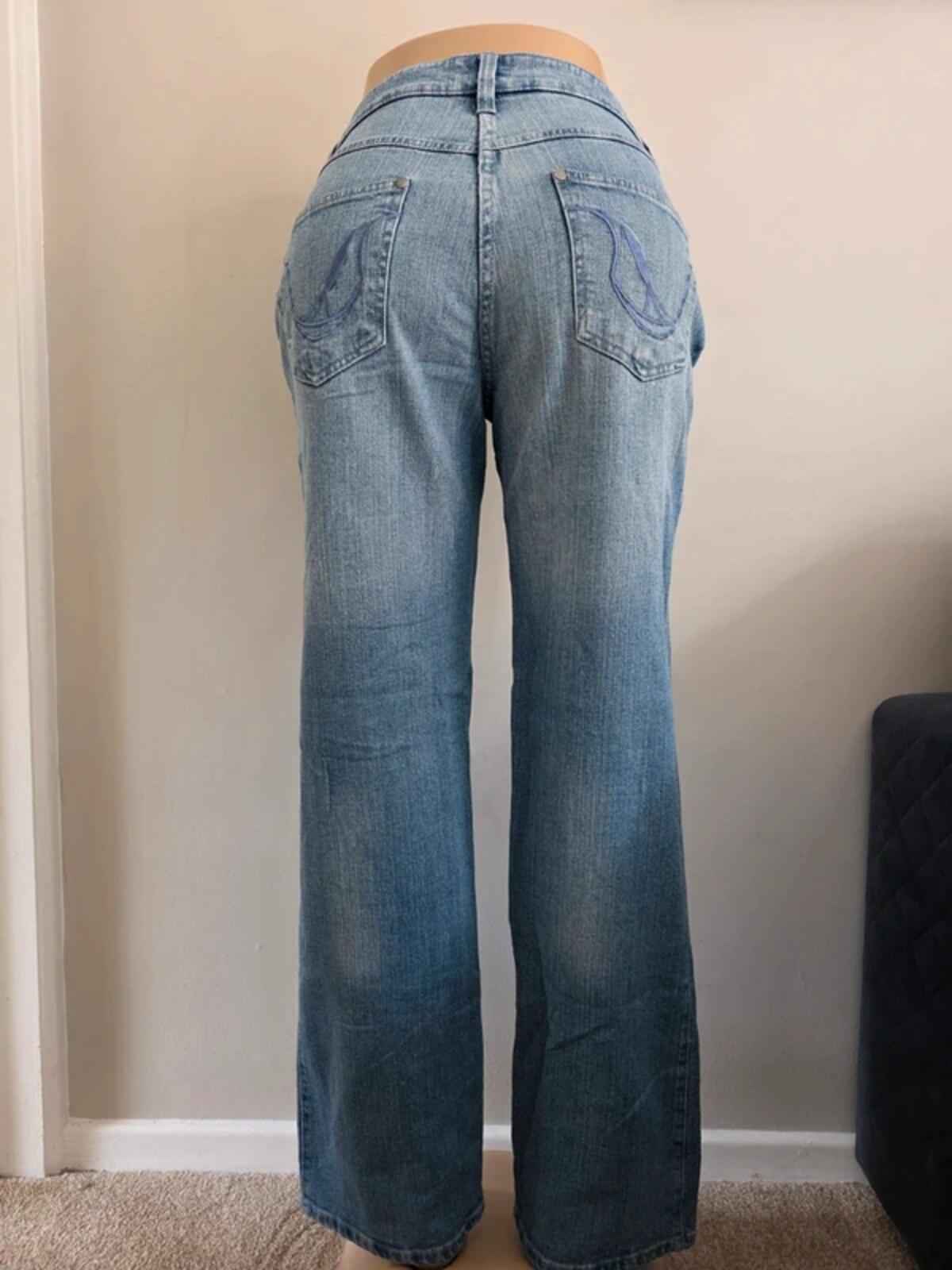Cecilia Mid Rise Wide Leg Vintage Y2K Jeans UK Size 12