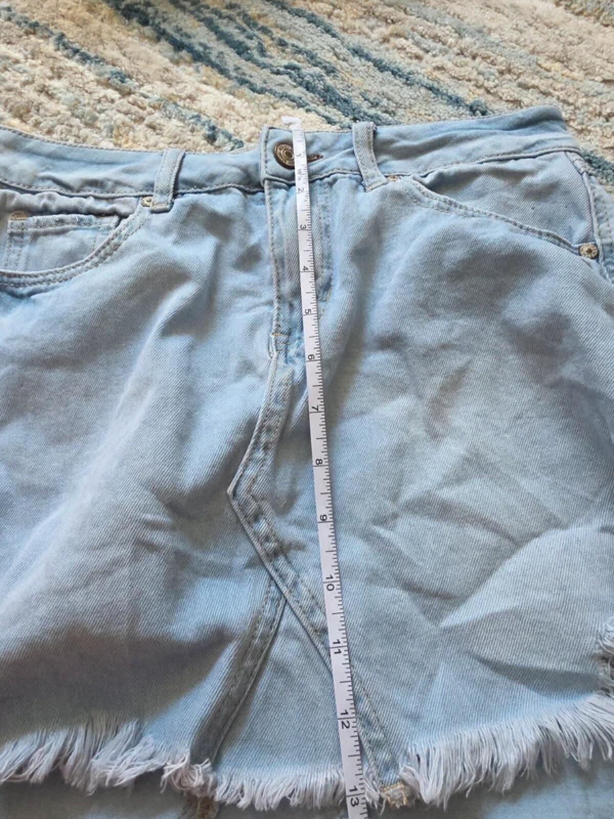 Rewash Vintage Y2K Light Wash Denim Mini Skirt UK Size 6