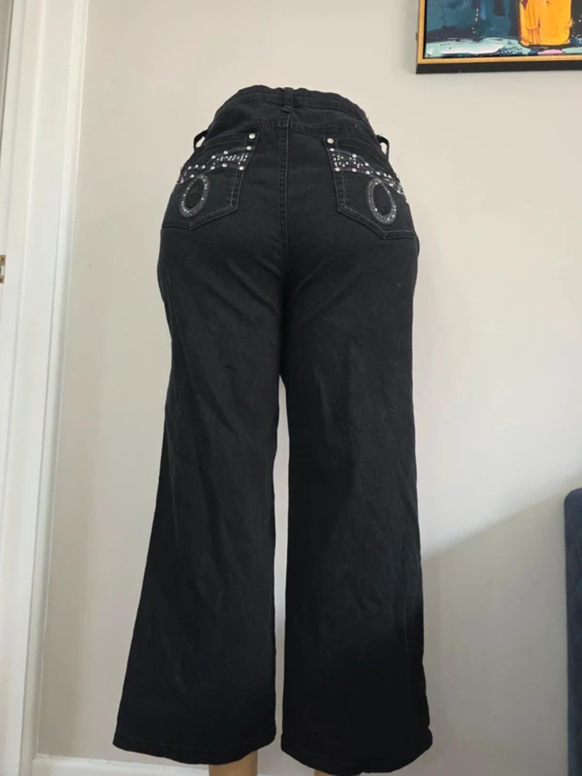 Earl High Rise Wide Straight Vintage Y2K Jeans UK Size 16/18 Petite