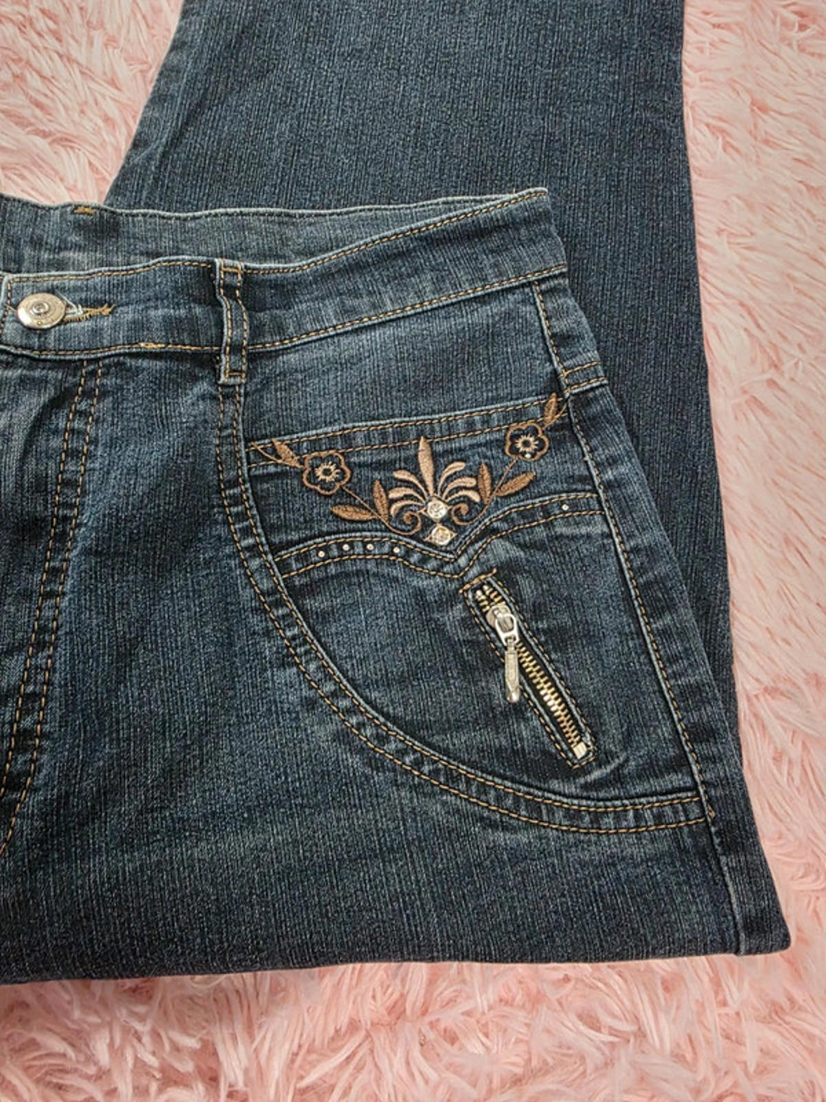 Vintage Y2K I. Quing Mid Rise Jeans UK Size 10 Petite