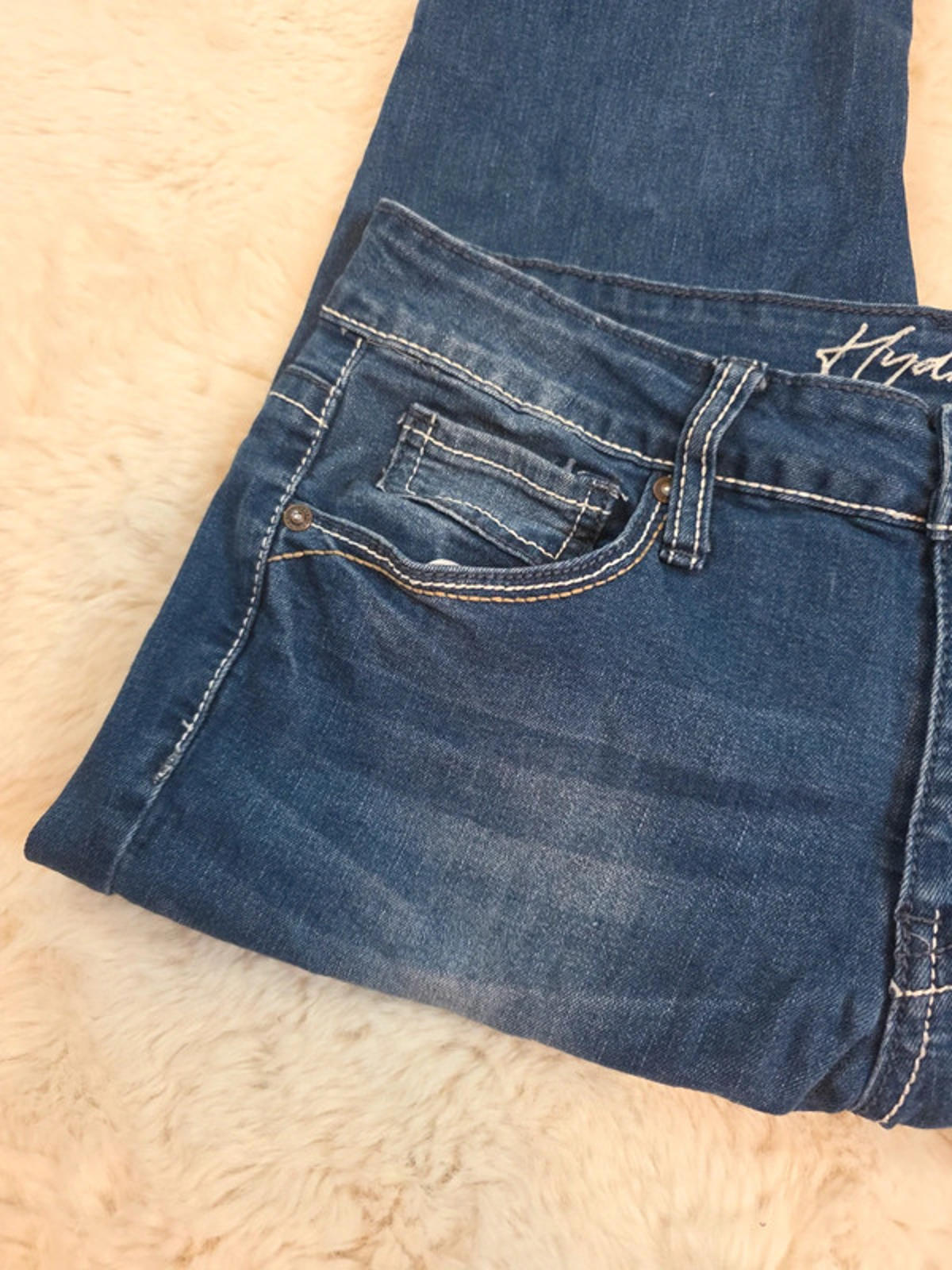 Vintage Y2K Hydraulic Mid Rise Bootcut Jeans UK Size 12