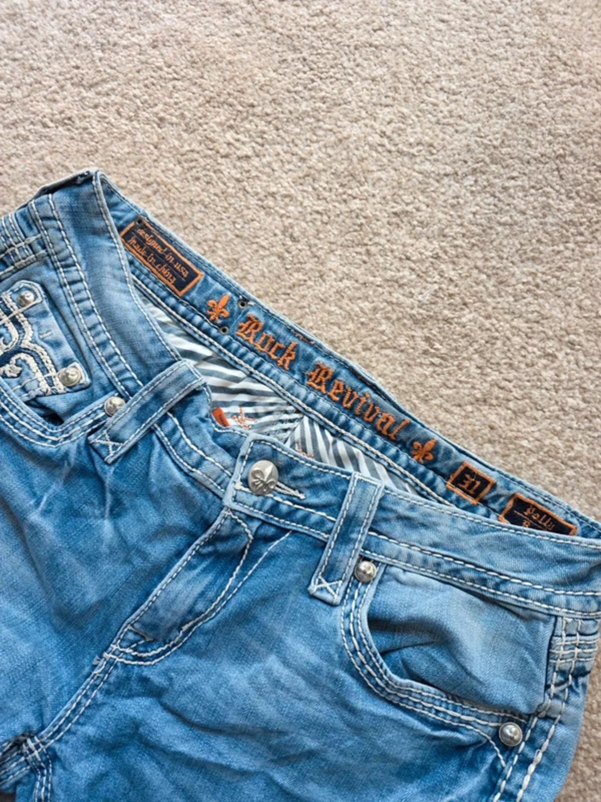 Vintage Y2K Rock Revival Low Rise Bootcut Jeans UK Size 10/12 Tall