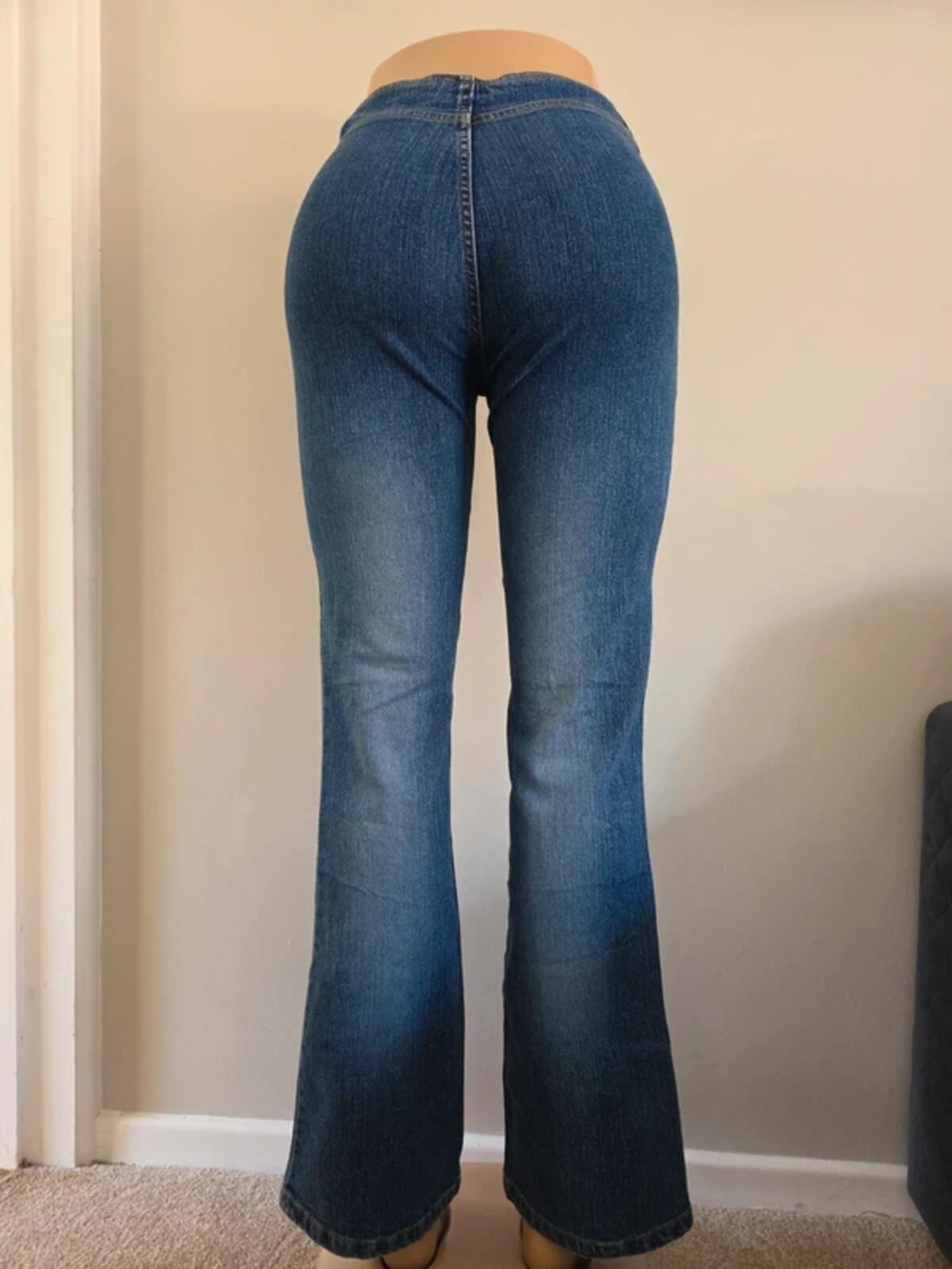 No Boundaries Mid Rise Flared Vintage Y2K Jeans UK Size 8/10