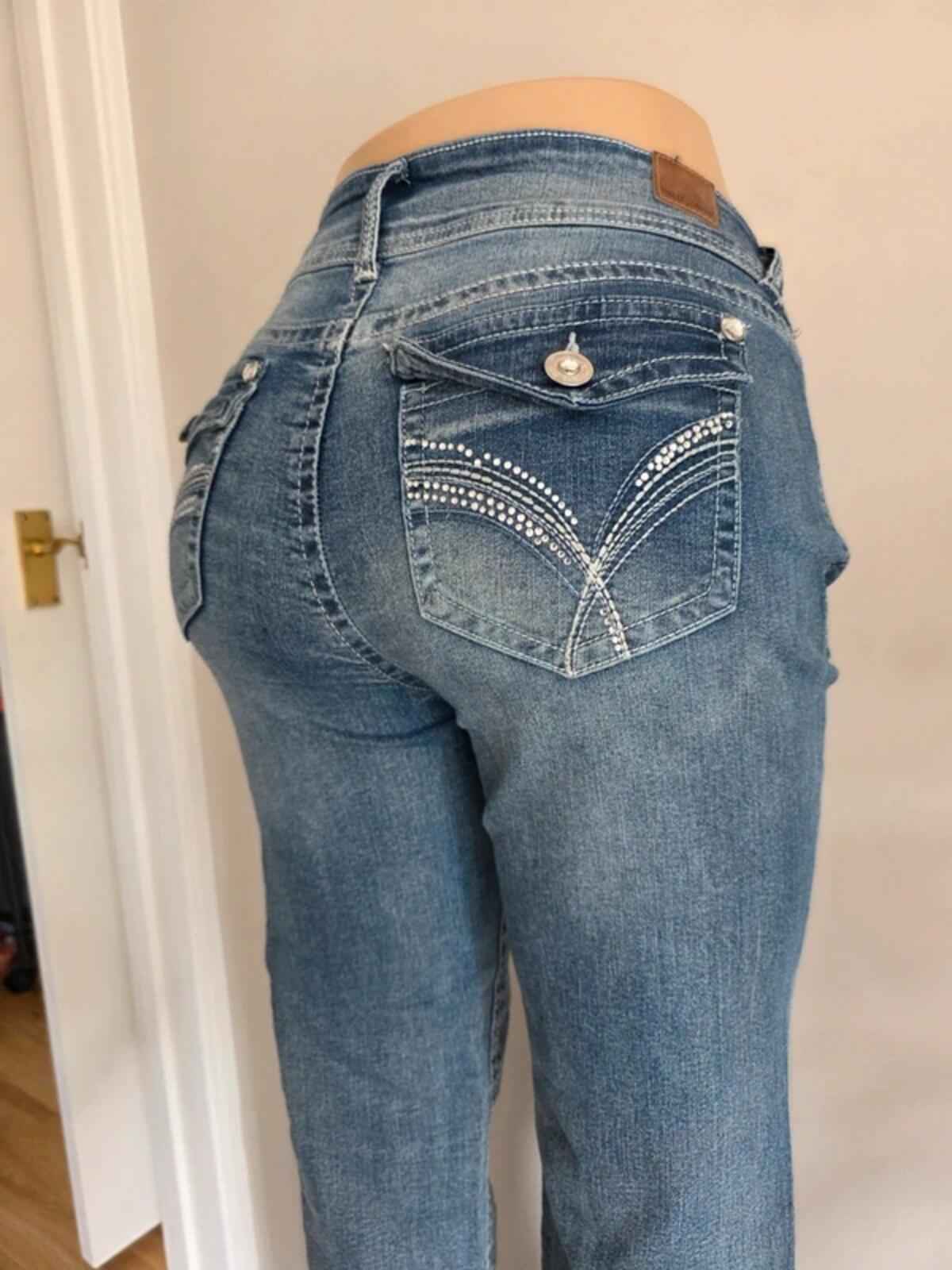 Vintage Y2K Wallflower Mid Rise Bootcut Jeans UK Size 12 Petite