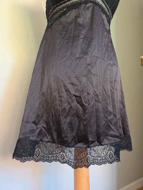 Vintage Y2K Lace Satin Babydoll Nightie UK Size 8