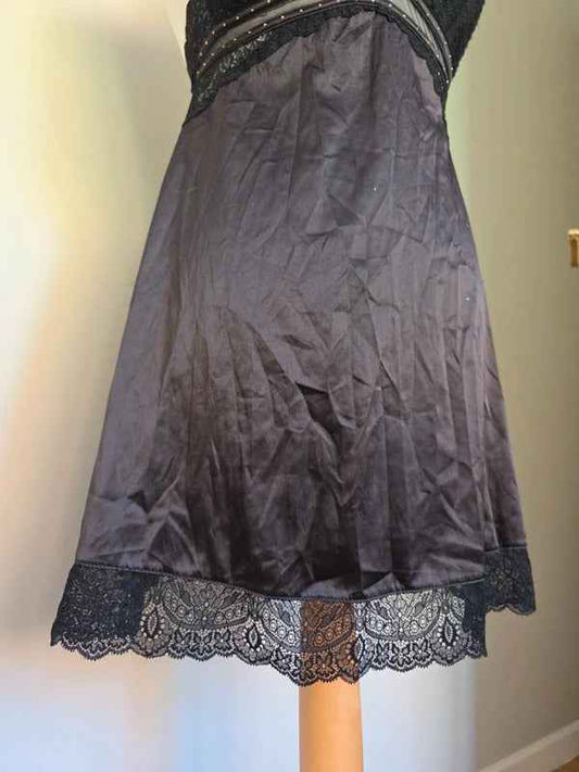 Vintage Y2K Lace Satin Babydoll Nightie UK Size 8