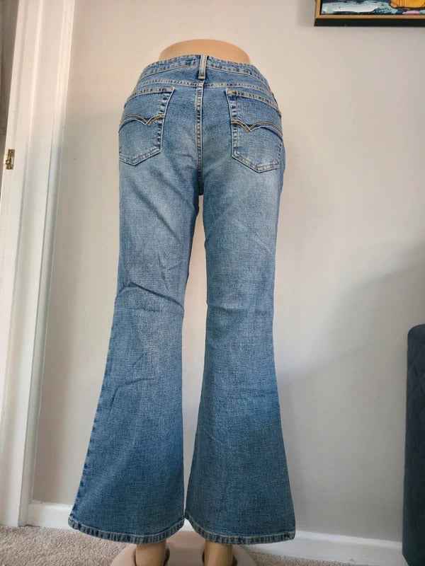 Arizona Mid Rise Flared Vintage Y2K Jeans UK Size 12/14 Petite