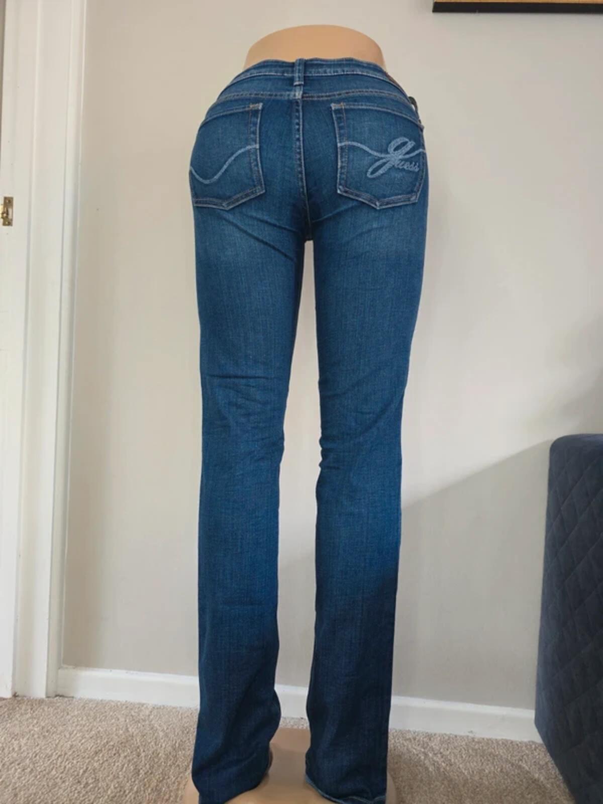 Guess Ultra Low Rise Straight Vintage Y2K Jeans UK Size 6 Tall