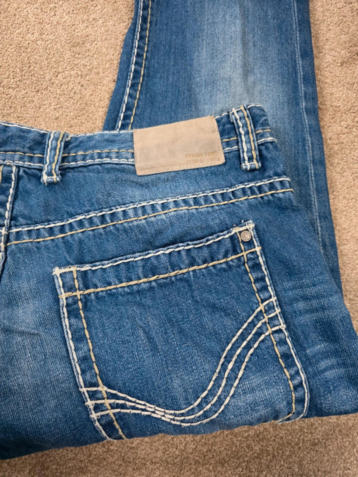 Vintage Y2K Denim 1982 Mid Rise Straight Jeans UK Size 14 Petite