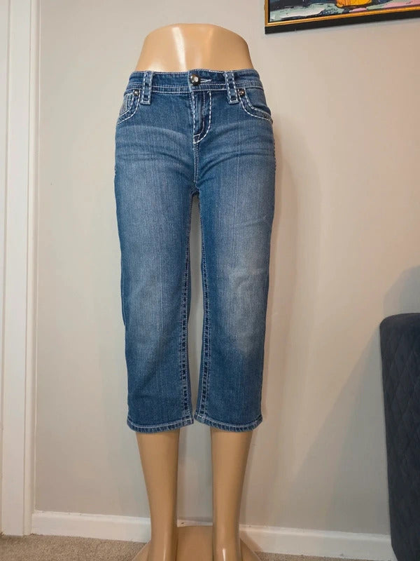 Maurices Premium Low Rise Cropped Capri Jeans UK Size 10/12
