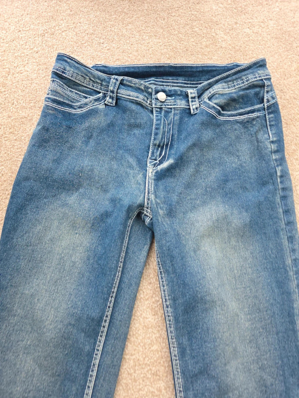 Vintage Y2K No-Label Mid Rise Straight Jeans UK Size 14 Petite