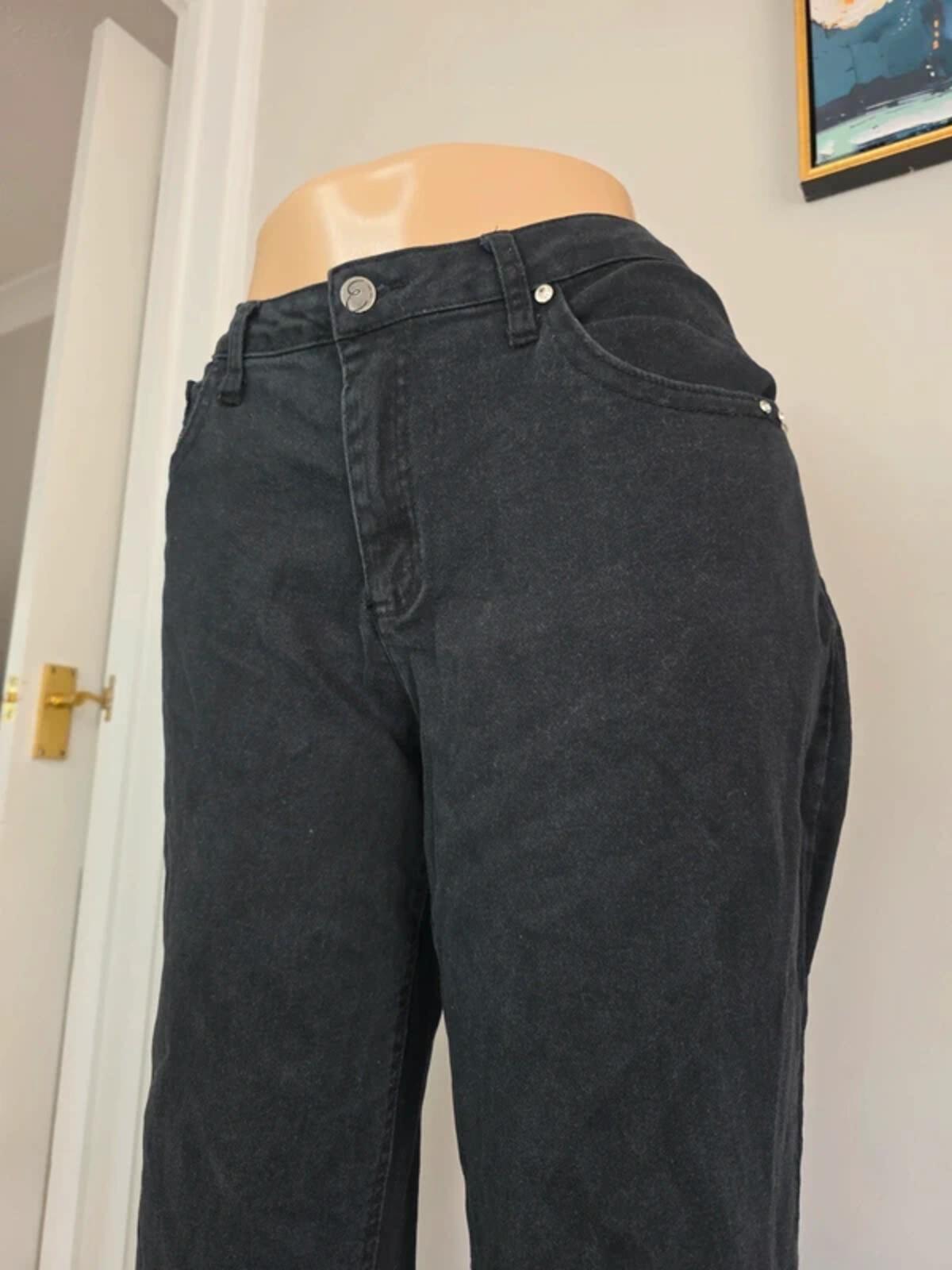 Earl High Rise Wide Straight Vintage Y2K Jeans UK Size 16/18 Petite