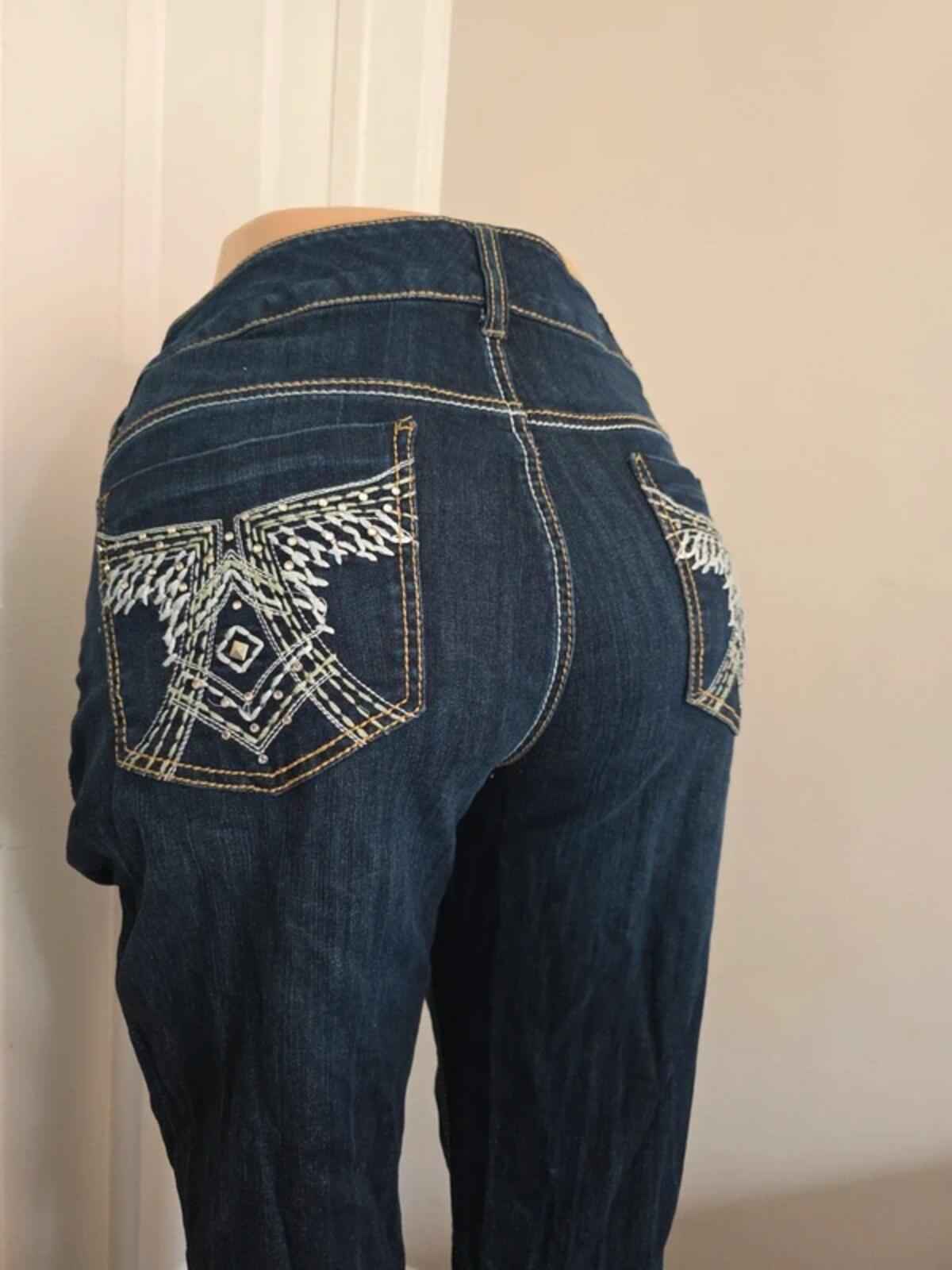 Seven7 Luxe Mid Rise Straight Vintage Y2K Jeans UK Size 18 Petite