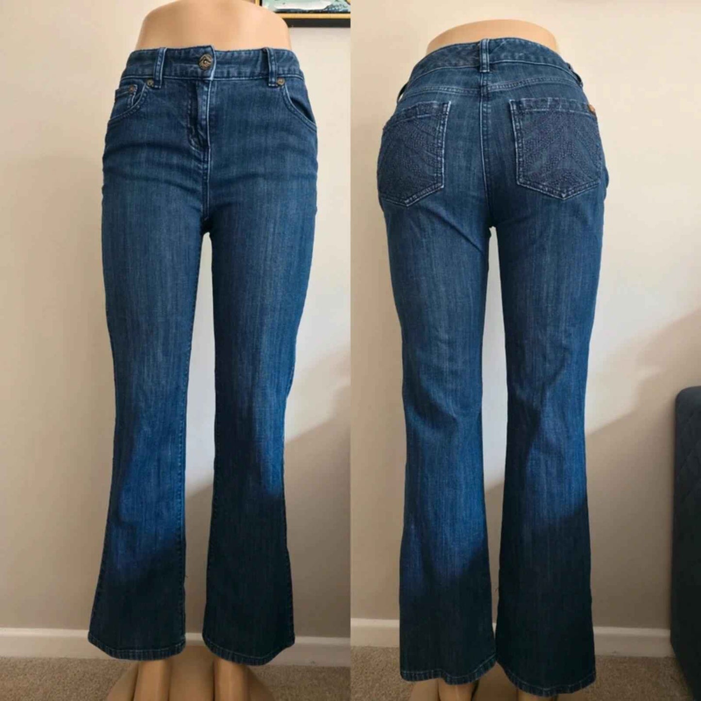 Dana Buchman Mid Rise Bootcut Vintage Y2K Jeans UK Size 8/10 Petite