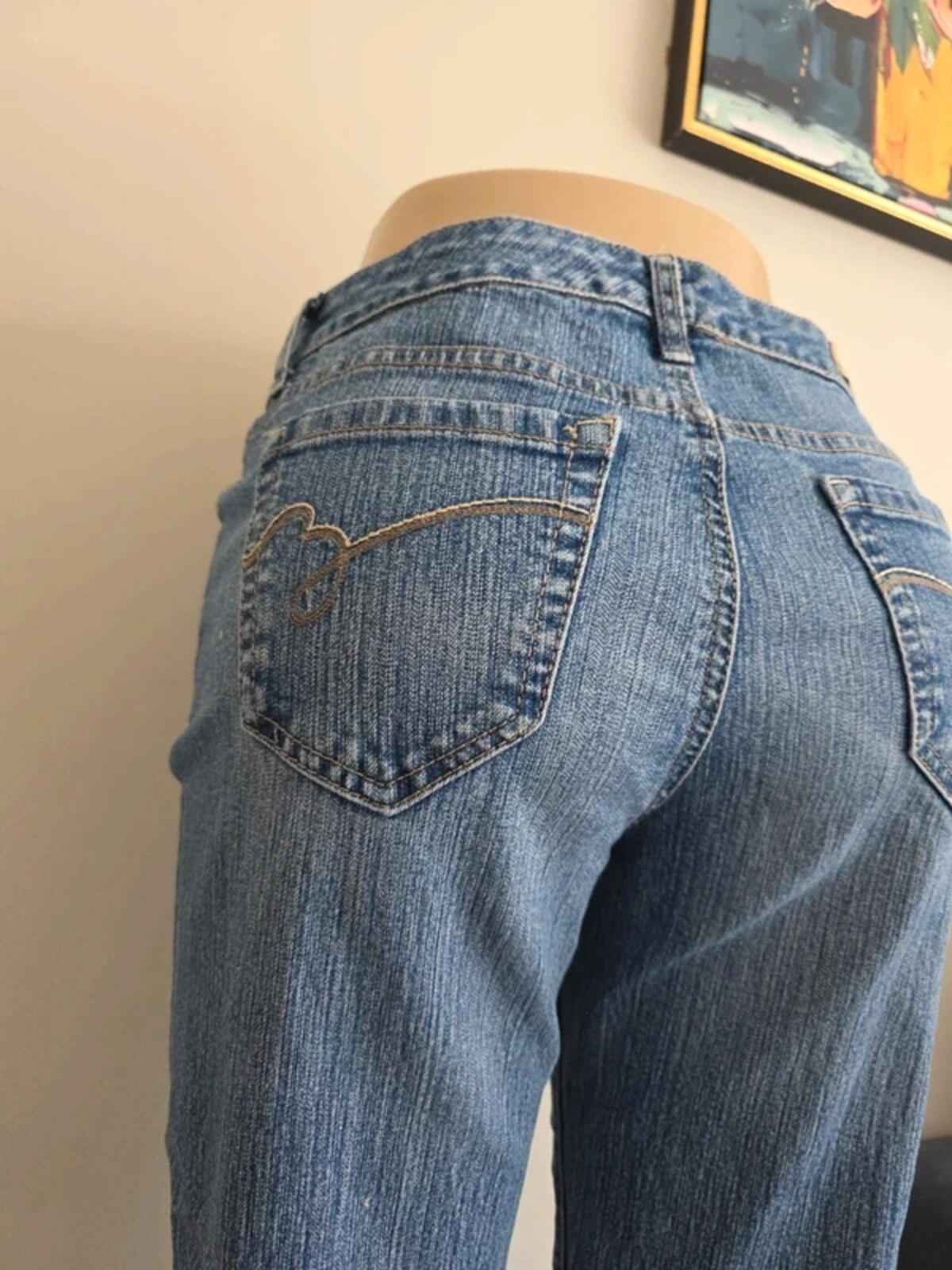 Vintage Y2K Bandolino Mid Rise Straight Leg Jeans UK Size 10 Petite