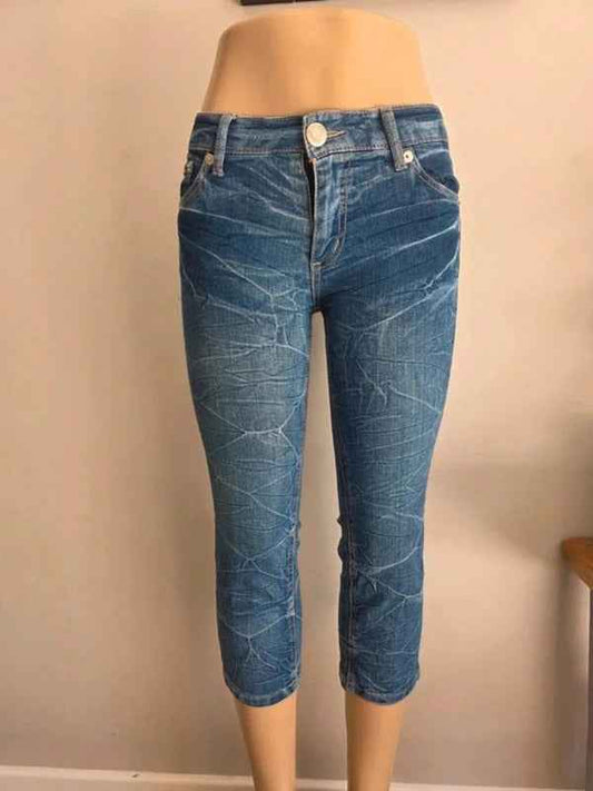 Vintage Y2K Unbranded Mid Rise Cropped Jeans UK Size 8